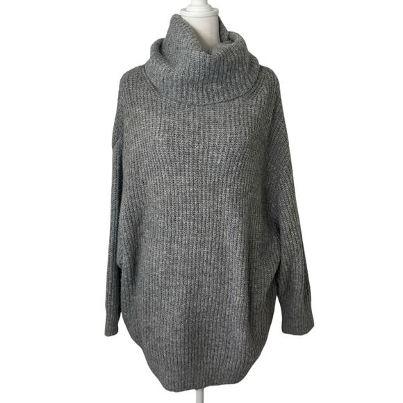 Lulus gray knit oversize turtleneck sweater size S - Picture 1 of 7